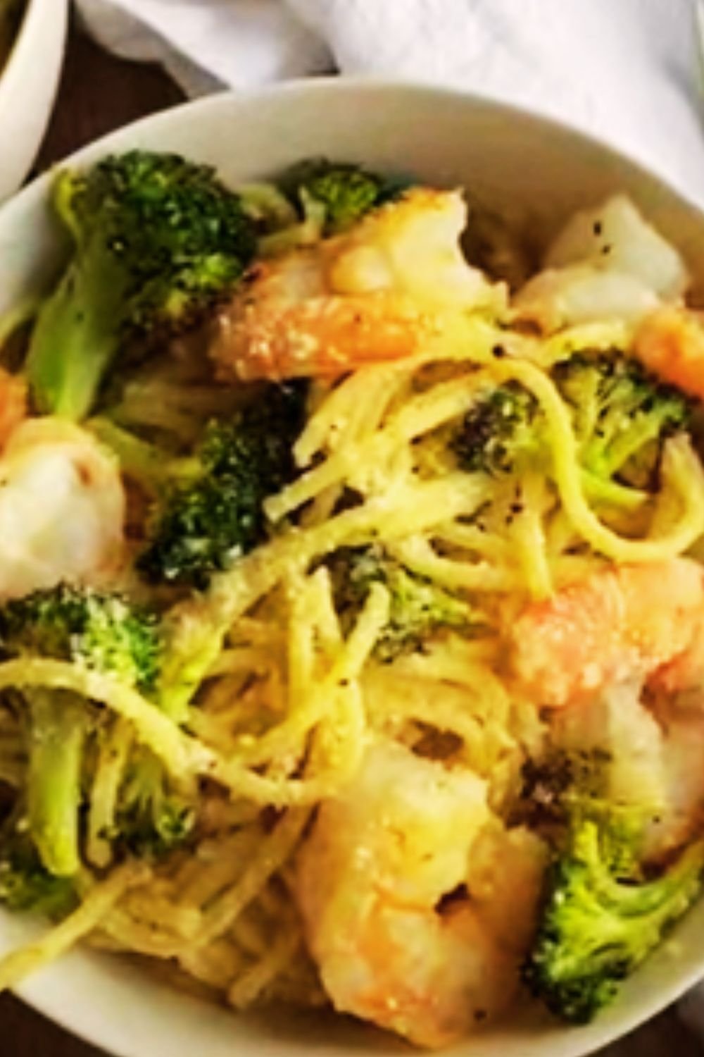 Farfalle Pasta with Shrimp, Roasted Broccoli, Lemon and Parmesan